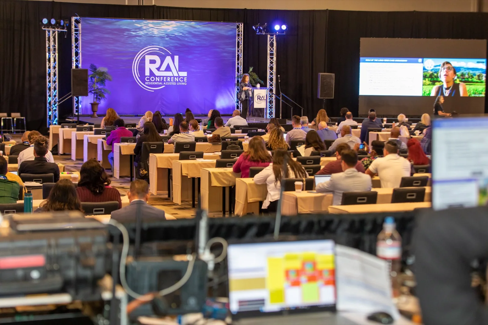 ConneryFilm's monitor and switcher station on the conference floor