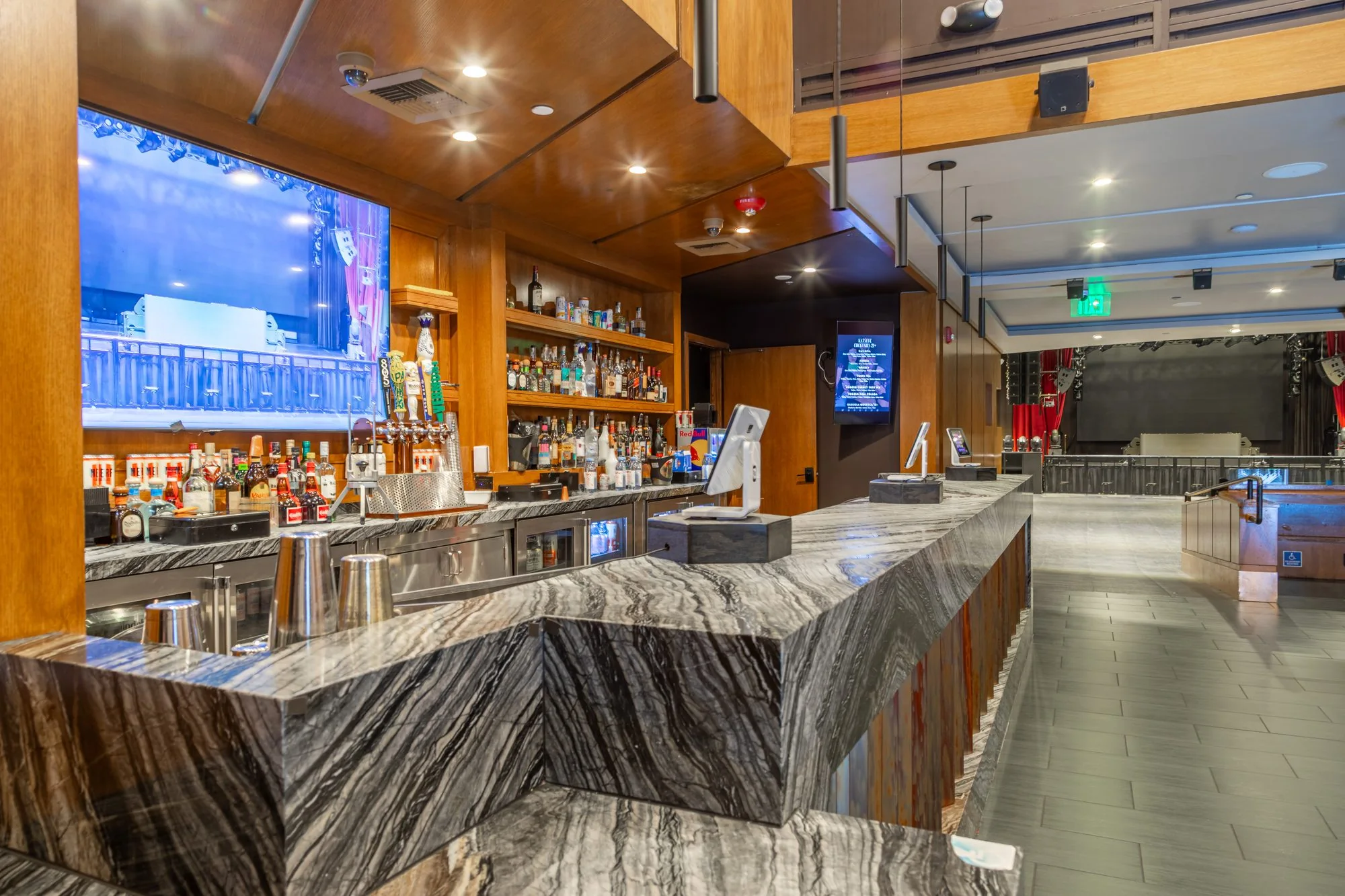 The marble-topped bar at The Vermont Hollywood