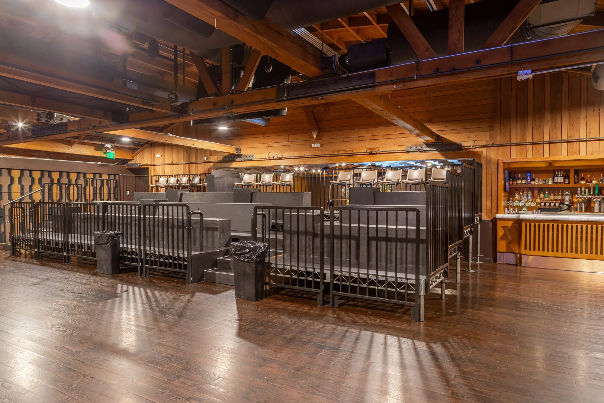 The mezzanine bar and its rails at The Vermont Hollywood