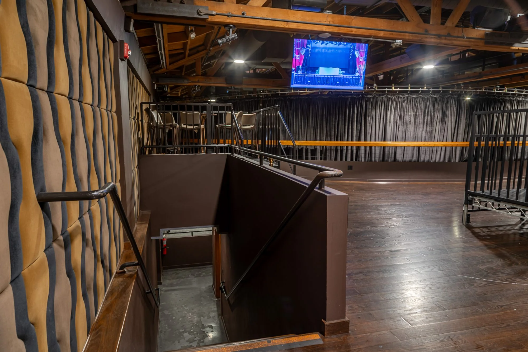 The mezzanine level at The Vermont Hollywood looking down to the floor