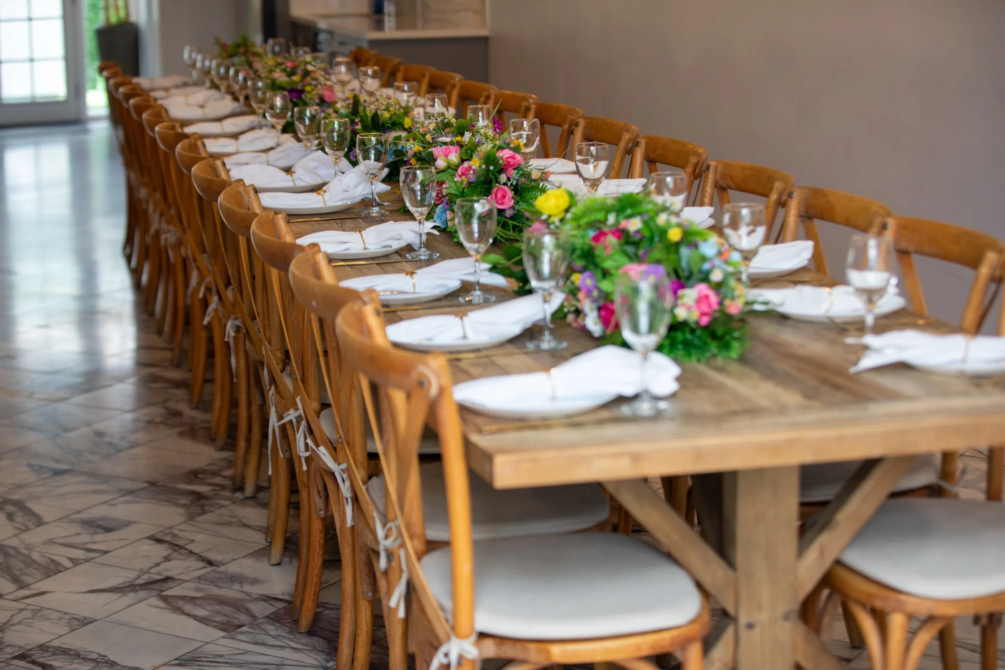 The length of the set table at Violet Cactus Petite