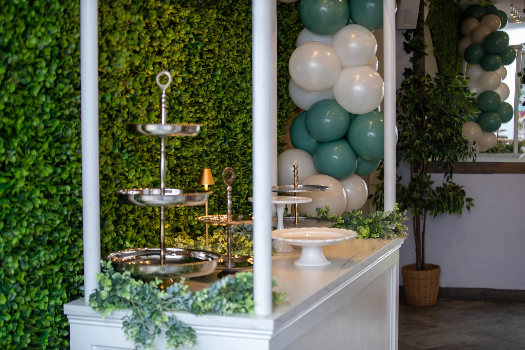 The dessert cart and cake stands at Violet Cactus Studio