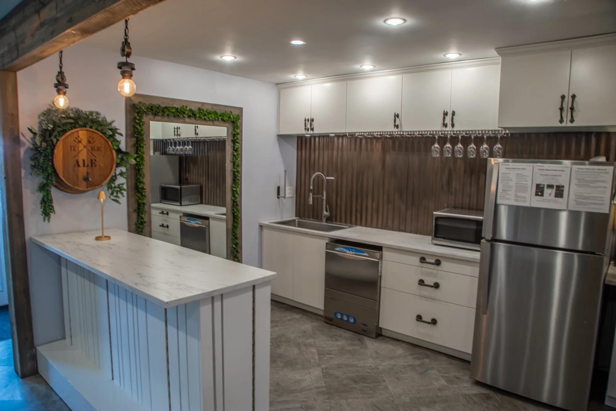 The kitchenette at Violet Cactus Studio
